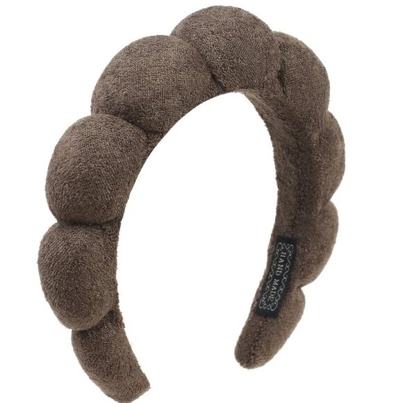 Zenana Spa Sponge Terry Towel Hair Headband, Brown - Picture 1 of 3